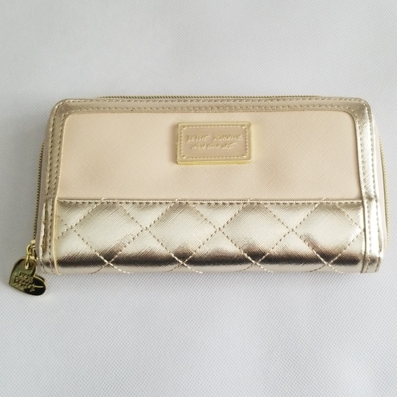 Betsey Johnson Handbags - Betsey Johnson Gold Cream Wallet NWOT